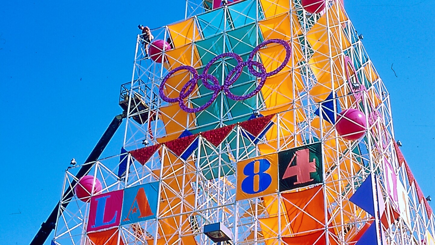 A light structure similar to scaffolds were used in the 1984 Los Angeles Olympics.