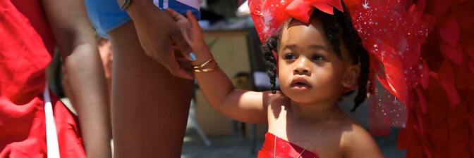 A little girl at the 2017 edition of the Day of the Ancestors: Festival of Masks. | Photo by Sahra Sulaiman, Courtesy of LA Commons