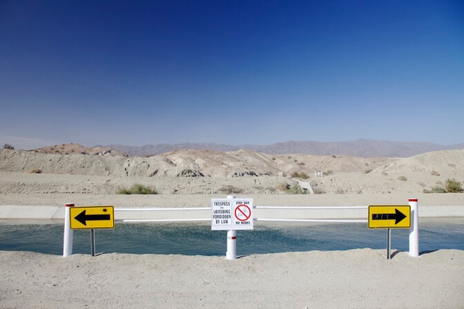 "Arrows." Coachella Canal near Salton Sea, CA. 2014. | Photo: Osceola Refetoff.