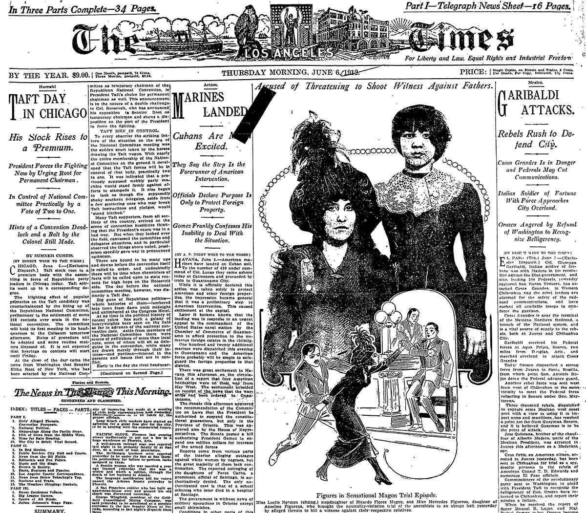 Accused of Threatening to Shoot Witness Against Fathers, from Los Angeles Times, 1912 | Courtesy of El Archivo Electrónico Ricardo Flores Magón