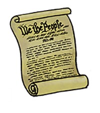 Drawing of U.S. Constitution | original artwork Henry Cram