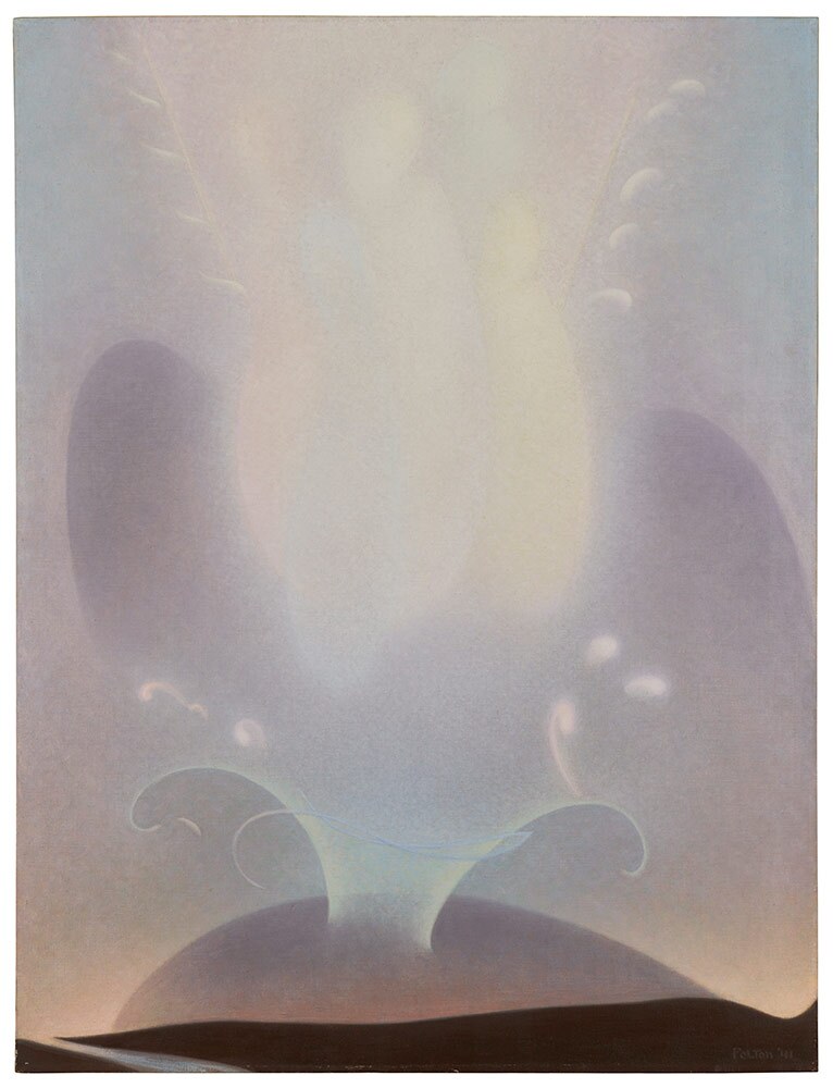 Agnes Pelton, "The Blest," 1941. Oil on canvas. | Collection of Georgia and Michael de Havenon. Photo: Martin Seck.