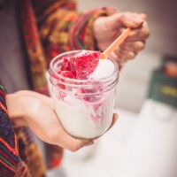 Dragon fruit jelly at Melo Melo