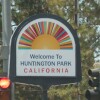 Sign reads, Welcome to Huntington Park, California."