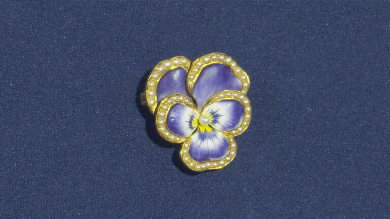 Appraisal: Krementz & Co. Pansy Pendant Brooch, ca. 1900