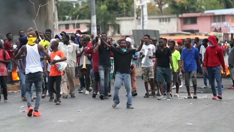 Protests in Haiti | Still from "Democracy Now!"
