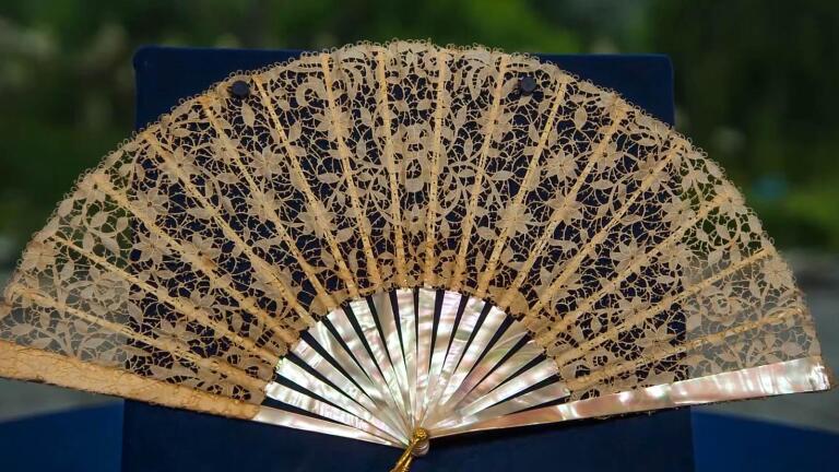 Appraisal: Tiffany & Co. Needle Lace Fan, ca. 1885