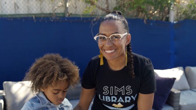 L.A. educator and PBS Early Learning Champion Charisse Sims works with children