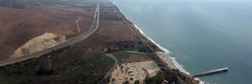 Aerial view of the 101 turning at Gaviota State Park. | Gevork Mkrtchyan