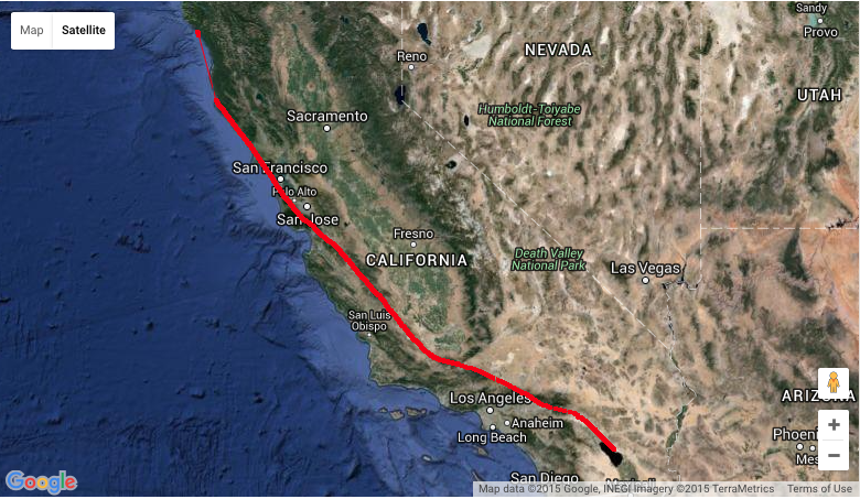 San Andreas Fault Map