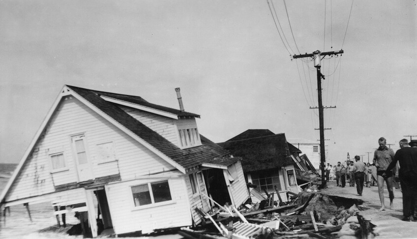 Damage from the 1939 tropical storm along Orange County's Sunset Beach