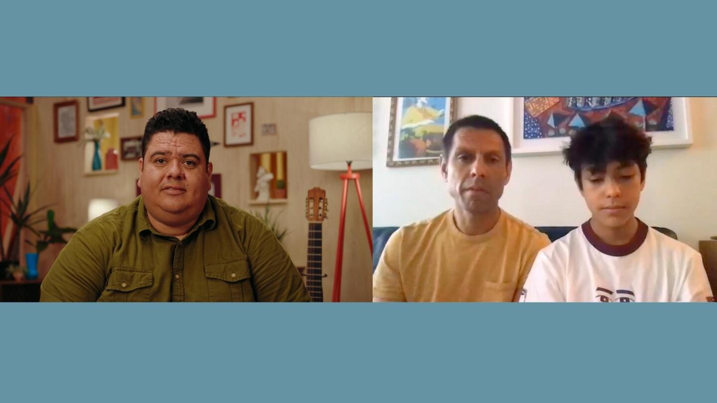 Julian Torres speaking with Quetzal | Still from Southland Sessions E3: Mariachi - from Romance to Resistance