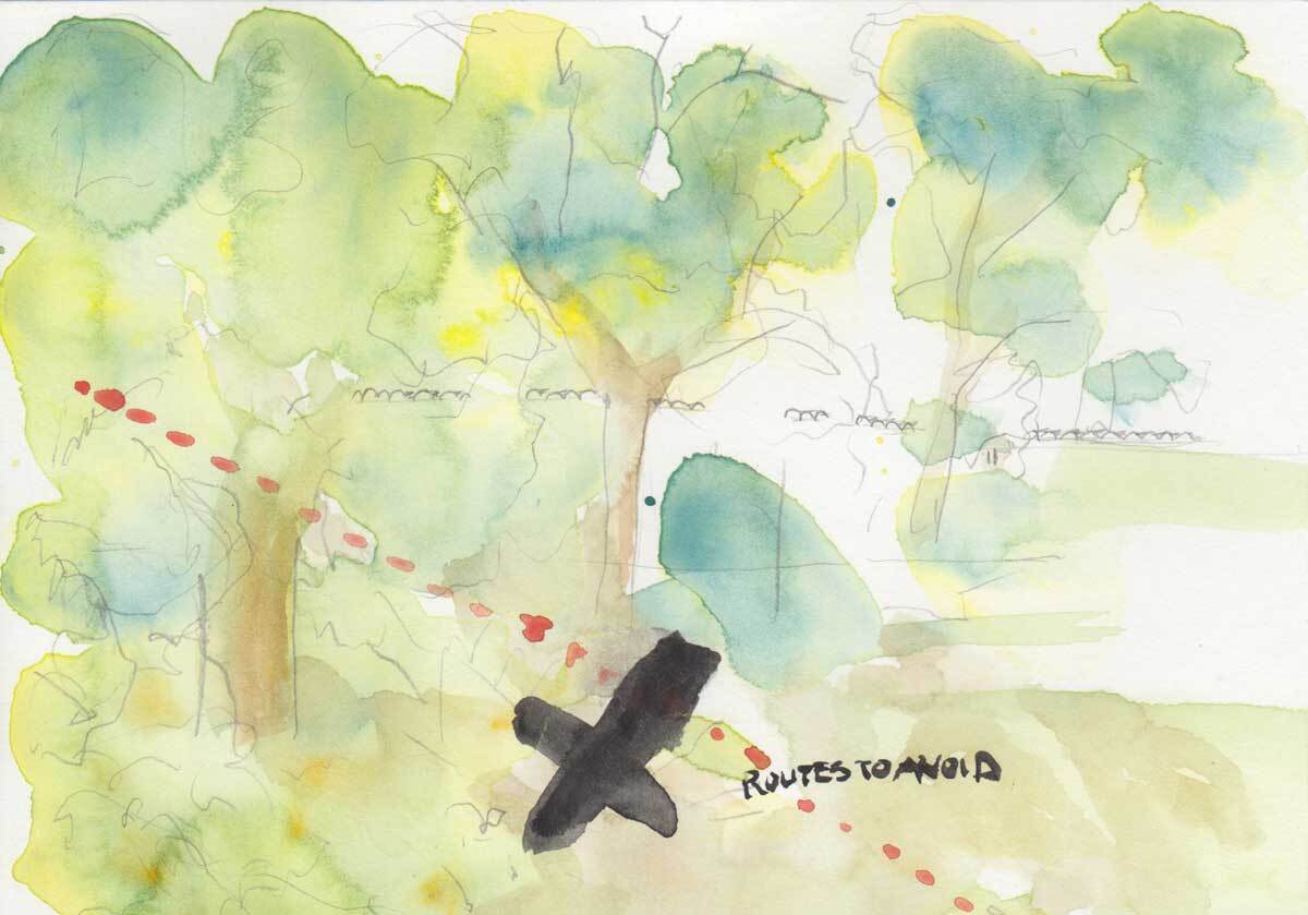 Hillary Mushkin's artwork at Cleghorn Wilderness site for "Three Border Ecologies" | Courtesy of Hillary Mushkin