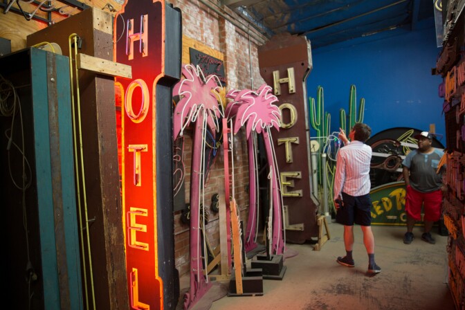 Lisa Schulte's neon studio