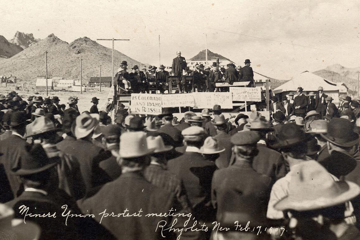 Miner's union protest, February 17, 1907. | A. E. Holt. Courtesy of University of Nevada, Reno, Special Collections.