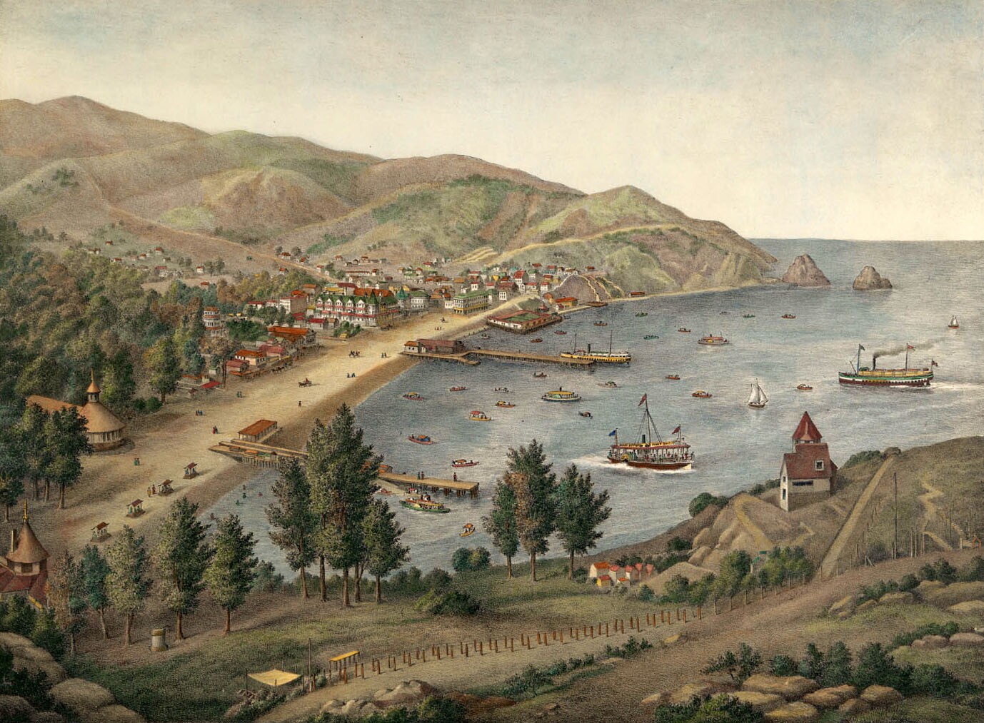 View of Avalon Bay, Santa Catalina Island, circa 1905