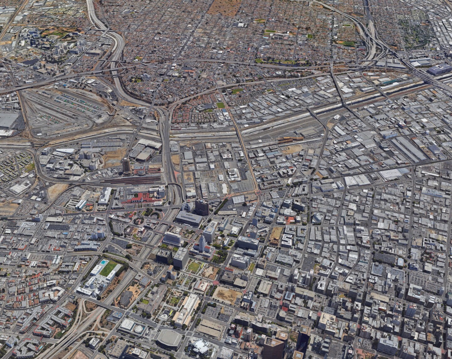 A Google Earth approximation of the same aerial view today.