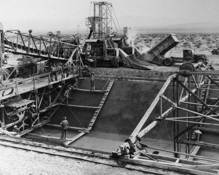 Colorado River Aqueduct canal under construction, 1938