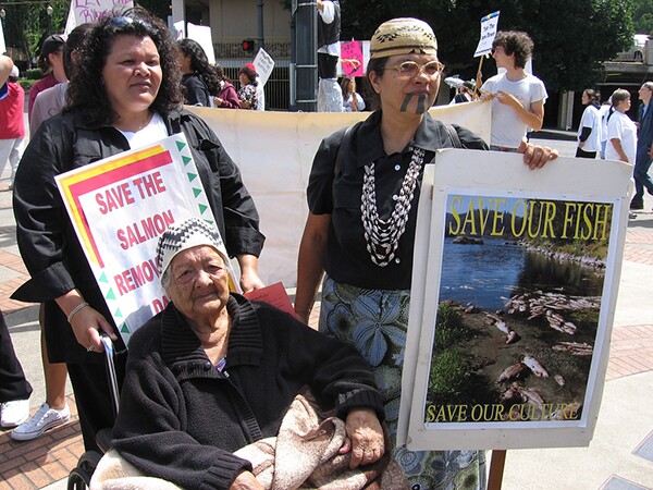 Yurok elders at demonstration.