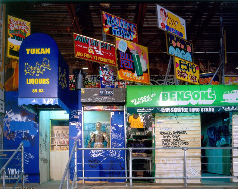 Barry McGee, Todd James, and Stephen Powers, Street Market, Deitch Projects, New York, 2000 Courtesy of Jeffrey Deitch