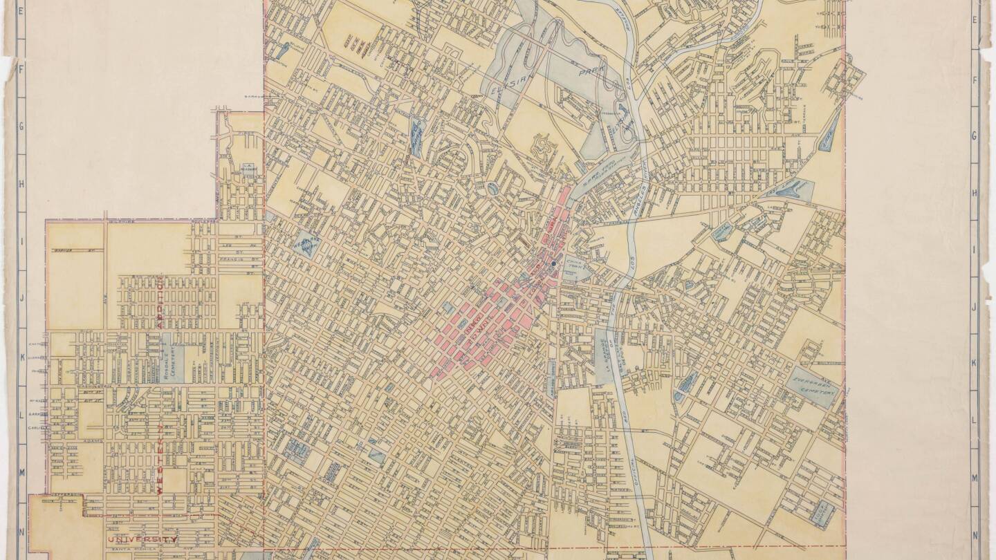 A map of Los Angeles City, 1867.