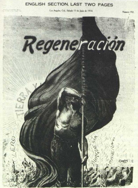 Tierra y Libertad cover of Ricardo Flores Magón's newspaper Regeneracion from 1914.