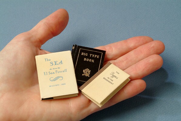 Miniature Books crafted by William Cheney. Photo courtesy of the William Andrews Clark Memorial Library, UCLA.