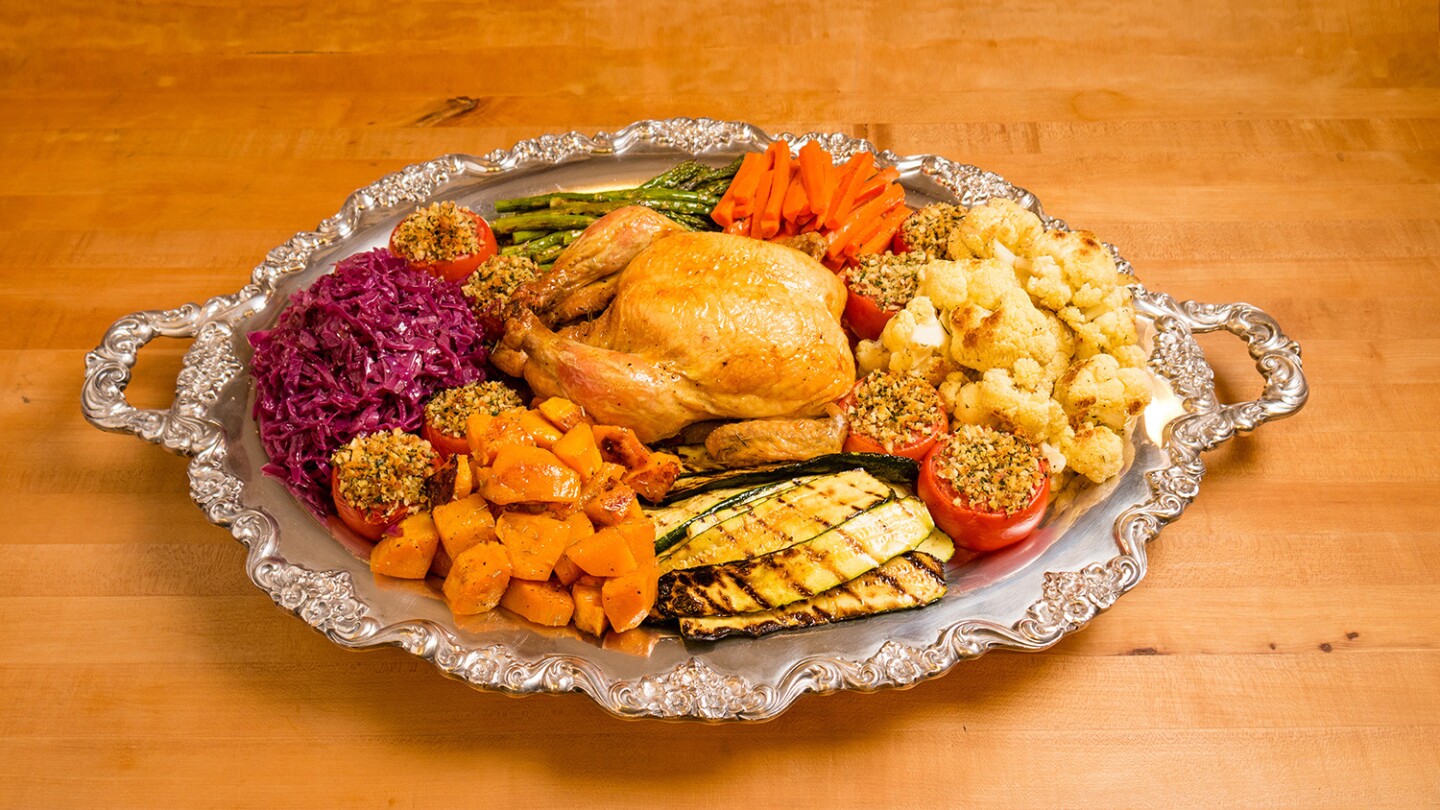 herb roasted chicken for poulet jardin
