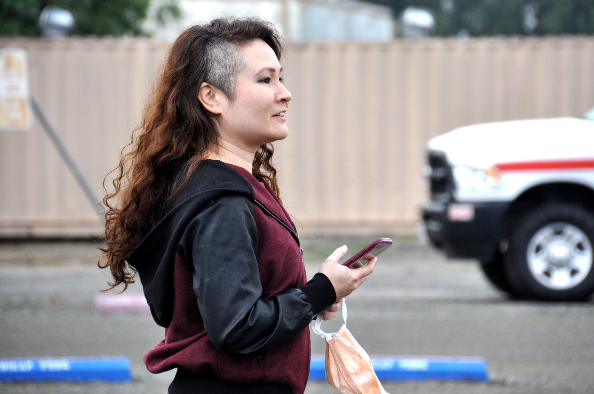 Rebecca Woodruff, Kiera's high school teacher, waits for her release | Gina Pollack