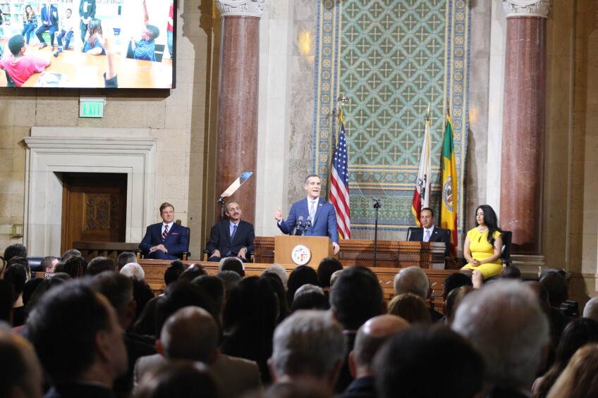 Mayor Garcetti Addresses Crowd at 2018 State of the City