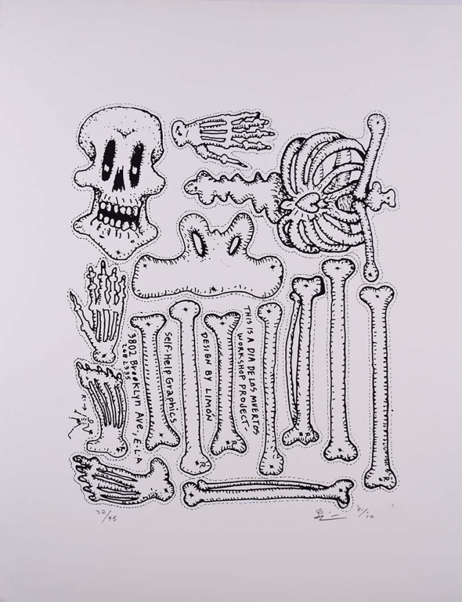 “Day of the Dead” by Leo Limon (1981 Commemorative Dia de Los Muertos Print) | Courtesy of Self Help Graphics & Art