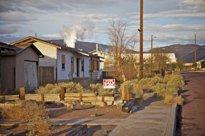 For Sale by Owner, Residential Street by Mineral Plant, Trona, CA, 2012 | Photo: Osceola Refetoff