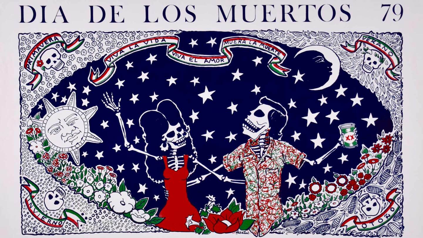 “The Four Seasons” by Alfredo de Batuc (1979 Commemorative Dia de Los Muertos Print) | Courtesy of Self Help Graphics & Art