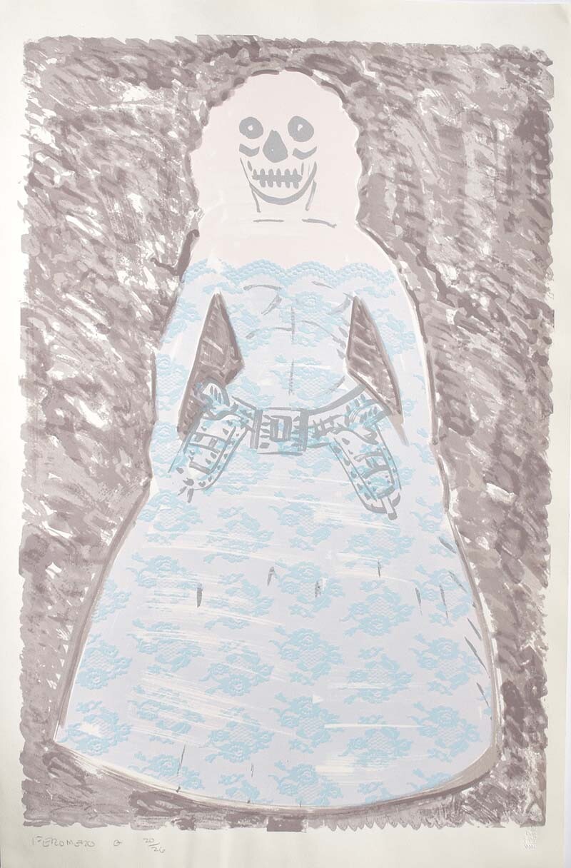 “La Pistolera” by Frank Romero (undated Commemorative Dia de Los Muertos Print) | Courtesy of Self Help Graphics & Art