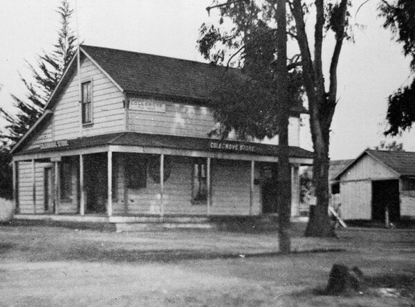 The Colegrove general store and post office was located at the town's main intersection, today named Santa Monica and Vine. Courtesy of the USC Libraries - California Historical Society Collection.