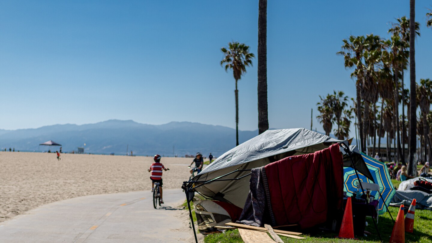 Homeless beach tent