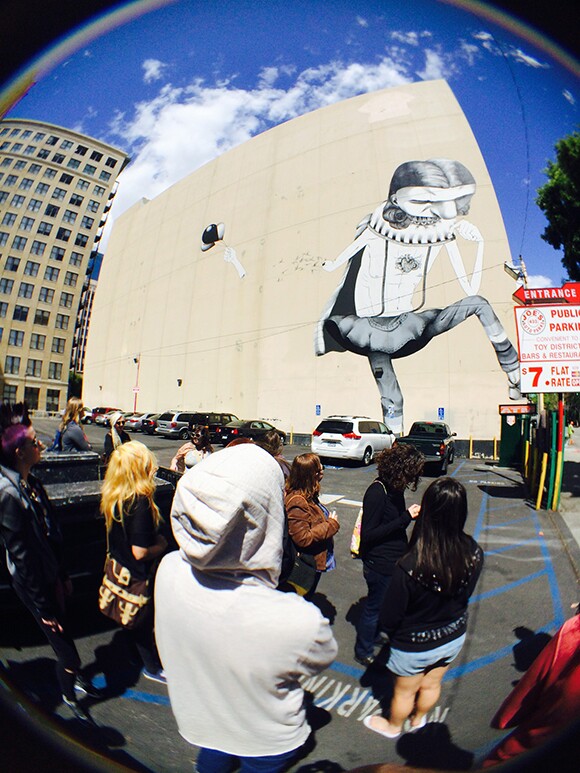 Man One as LACMA docent for graff tour in downtown L.A. | Photo: Fred Alcantar