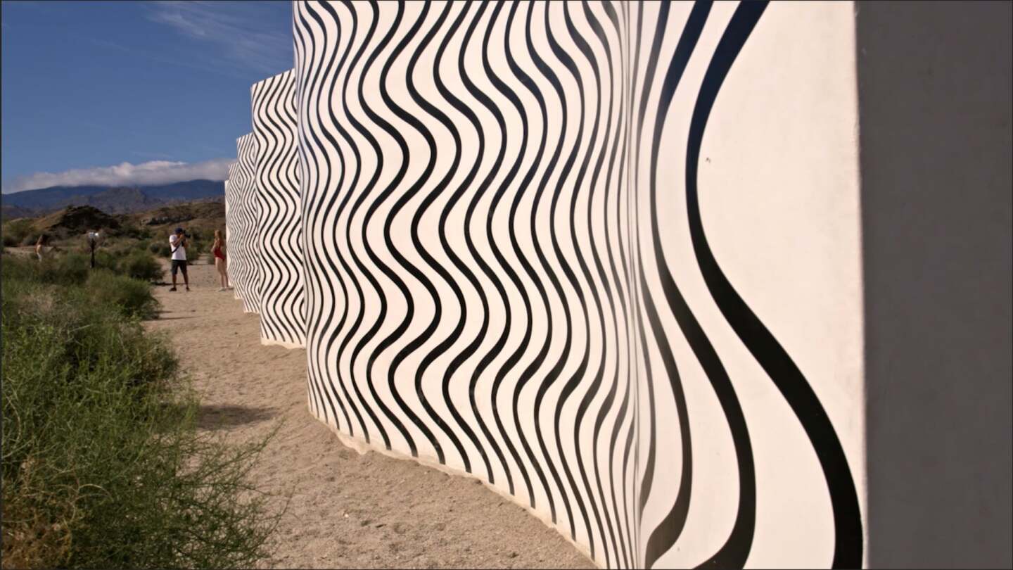 "Curves and Zigzags" by Claudia Comte | Still from Desert X AB s9