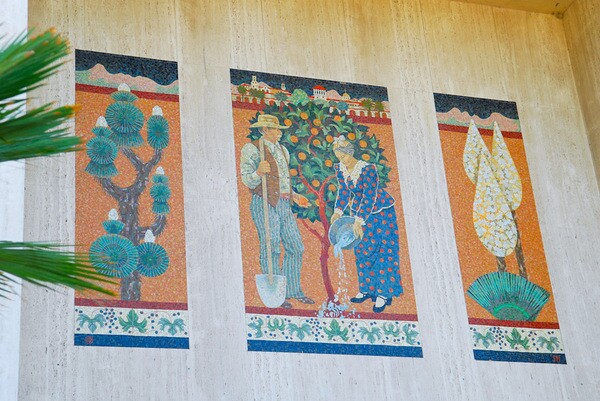 Riverside California is home to a tile mosaic by Millard Sheets' studio I Photo by Bebe Korpko for KCET