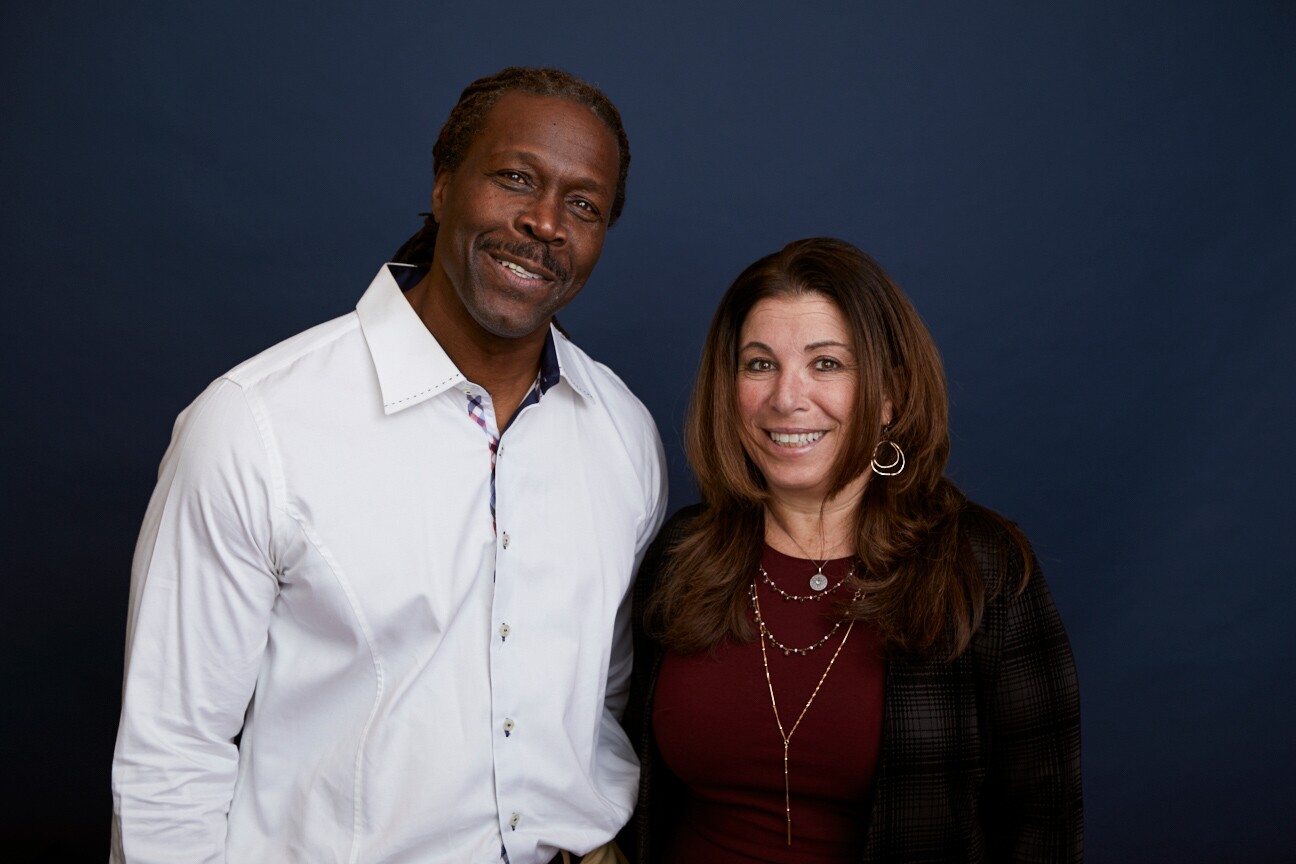 KCET & PBS SoCal 2019 Local Heroes Honorees, Pastor Stephen Cue Jn-Marie and Alison Suffet Diaz, arrive at the Holiday Community Celebration Dinner in Downtown LA on Dec. 10, 2019. 