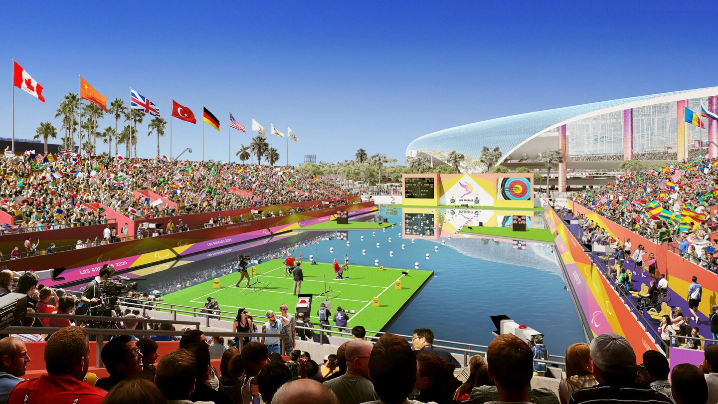 Paralympic archery at LA stadium at Hollywood Park