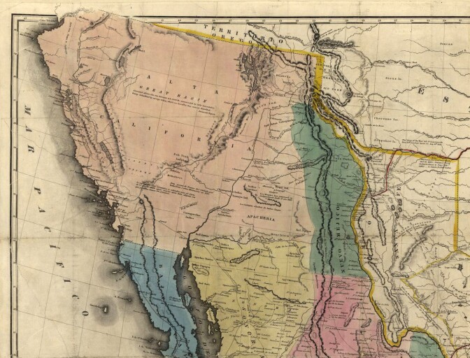 This 1847 map of Mexico shows the extent of Alta California, then a conquered province under U.S. military occupation. Mapa de los Estados Unidos de Méjico, California &c. by John Disturnell. Courtesy of the Library of Congress.