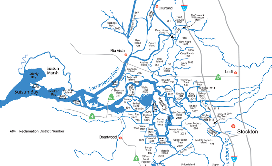 Map of the Bay Delta