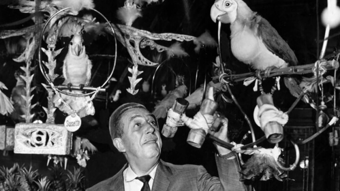 Walt Disney in the updated Tiki Room in 1963 | Herald Examiner Collection at Los Angeles Public Library