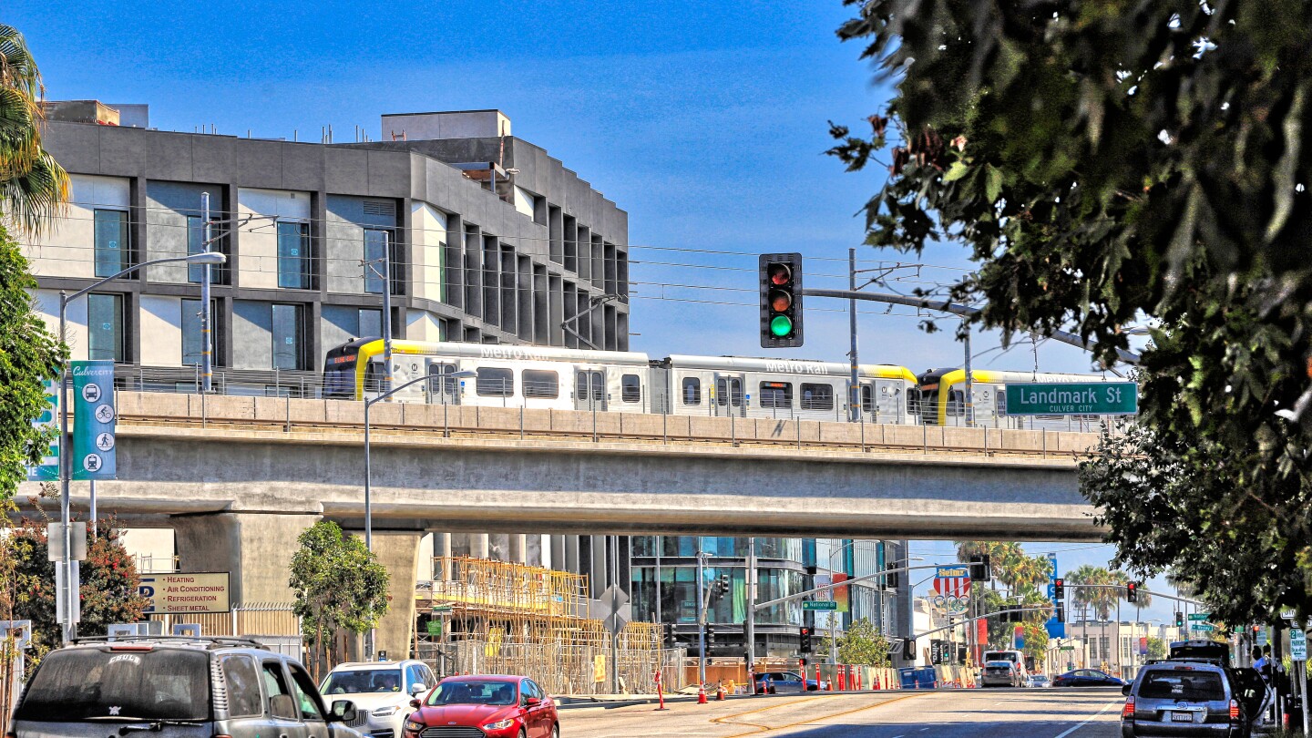 Los Angeles Metro E Line (Expo) train during COVID-19 Era