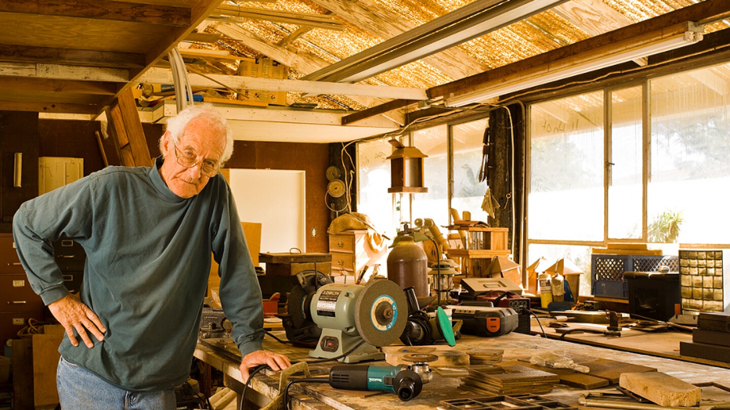 Robin Bright in his studio in Encinitas, CA. | Photo: John Durant.
