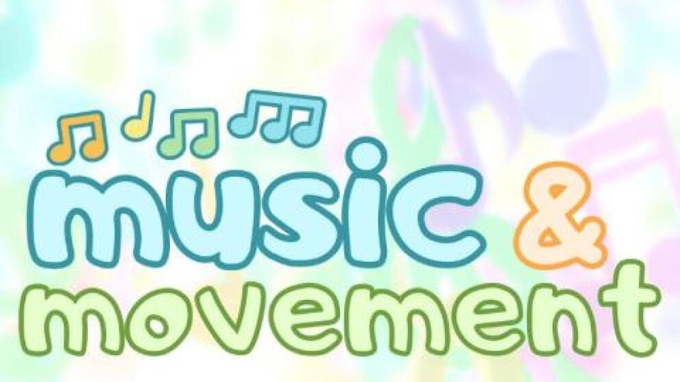 Music & Movement | Shoreline Park, event banner that reads "Music and Movement"