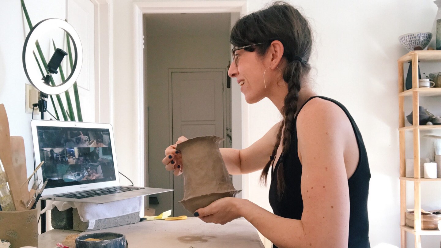 A Stil Life Ceramics instructor teaches an online workshop. | Courtesy of Stil Life Ceramics