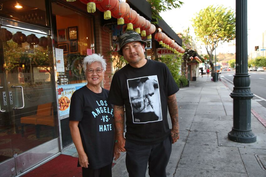 Roy Choi with Gay Yuen, Board Chair, Friends of the Chinese American Museum. Photo credit: Randall Michaelson