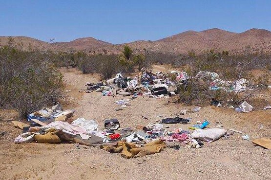 An illegal trash dump in the Mojave Desert. | Photo: Courtesy BLM.